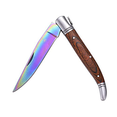LAGUIOLE - Titan-Faltmesser mit braunem Pakka-Holzgriff - Titan, Pakka-Holz - Faltmesser für den täglichen Gebrauch - Geschenkbox im Sale